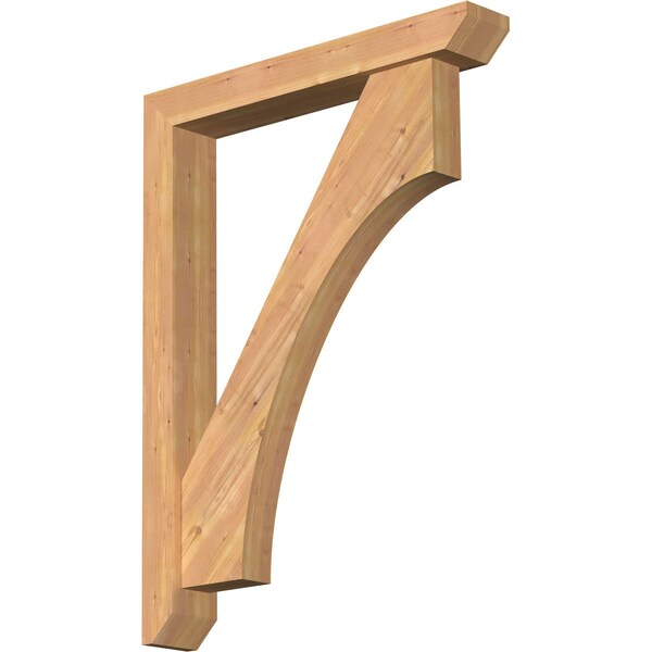 Ekena Millwork Westlake Slat Smooth Bracket w/ Offset Brace, Western Red Cedar, 5 1/2"W x 36"D x 48"H BKT0604X36X48WTL06SWR - main
